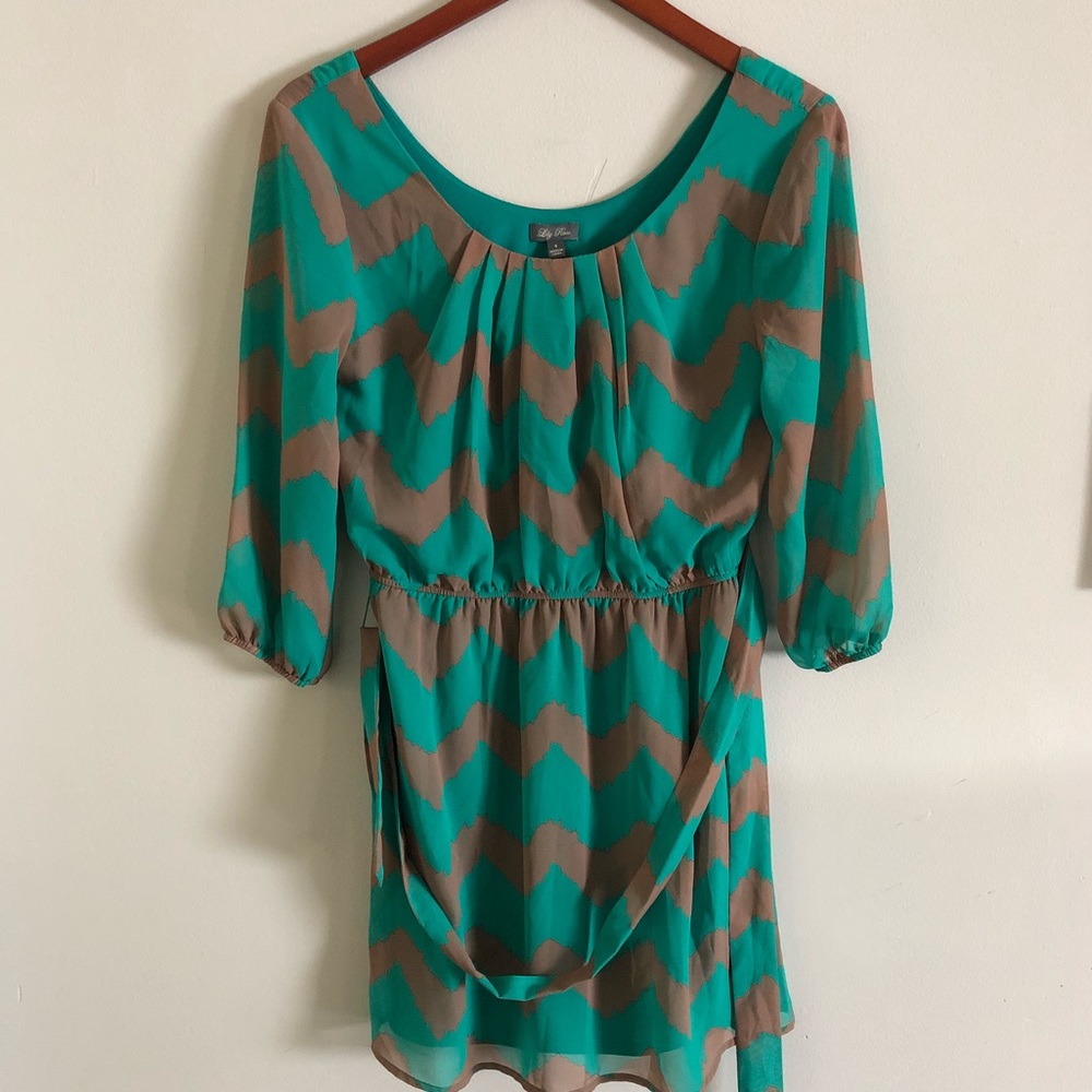 Lily Rose S dress emerald green/light brown